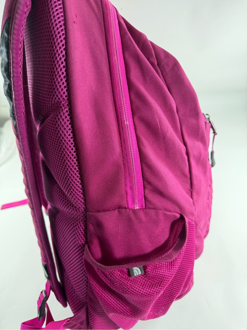 The North Face Haystack Backpack Pink Bird Print School Laptop Travel Bag - Picture 8 of 11